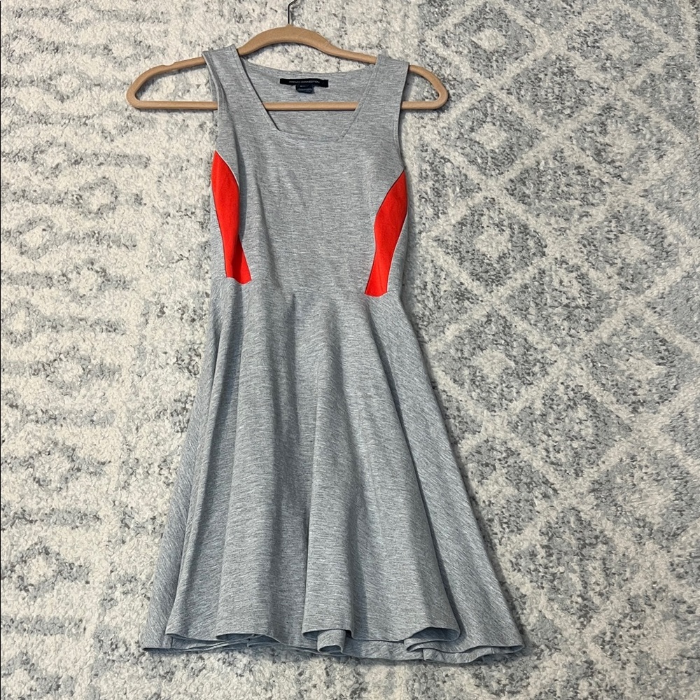 French Connection Gray and Red Mini Dress